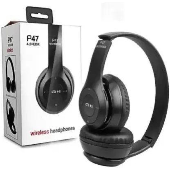 Wireless Stereo Headphones, Black - Headset For Gaming And Entertainment Purpose